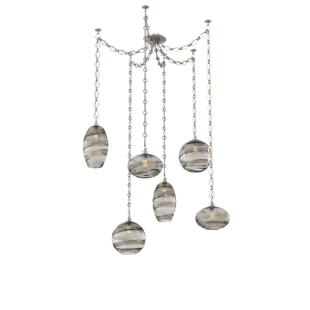 Misto Multi Light Pendant Multi Port Canopy Beige Silver