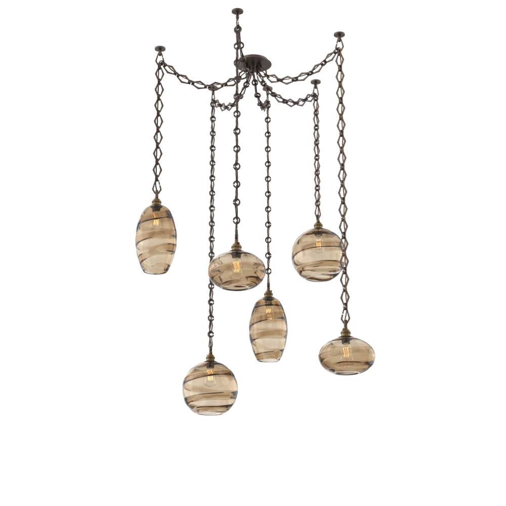 Misto Multi Light Pendant Multi Port Canopy Flat Bronze