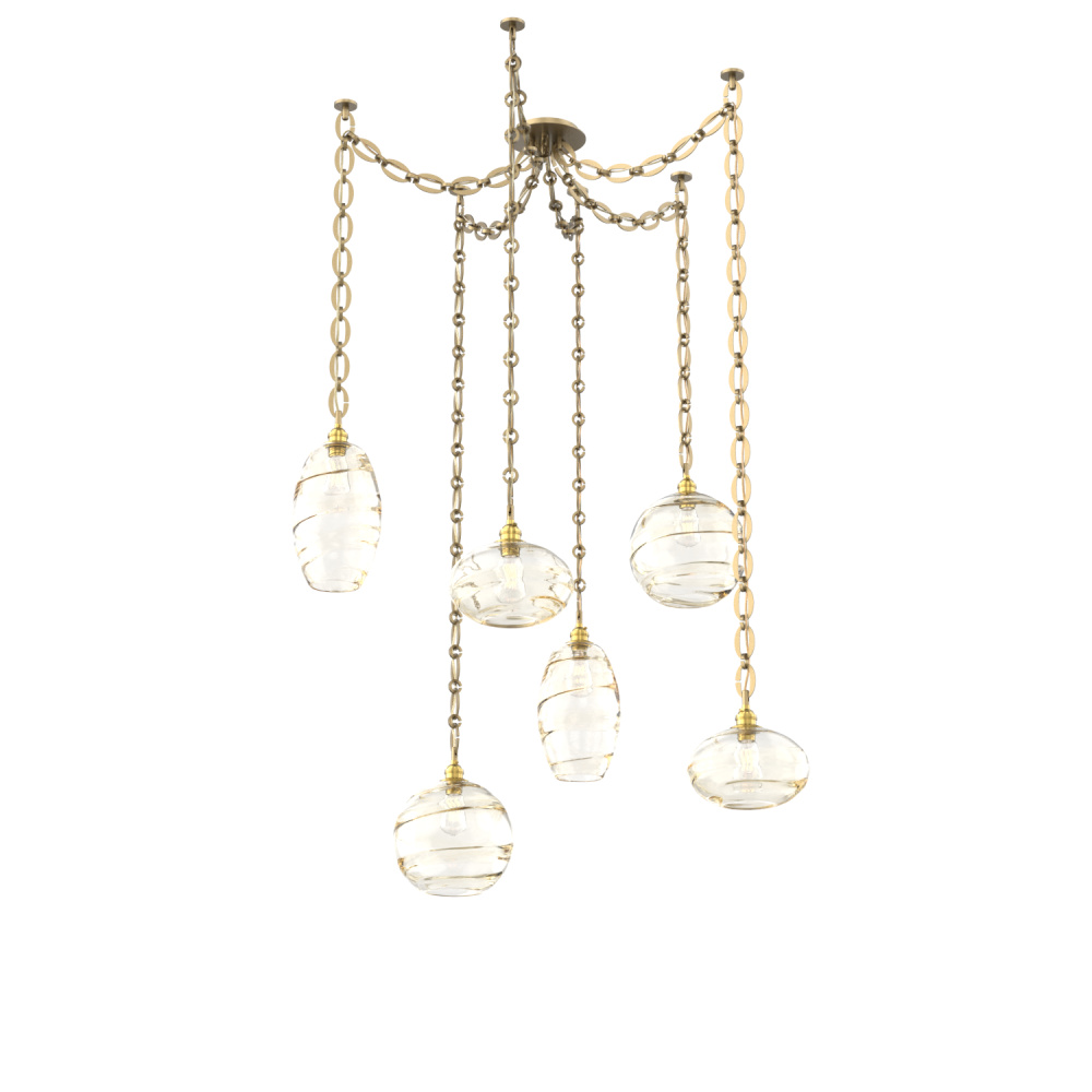 Misto Multi Light Pendant Multi Port Canopy Gilded Brass
