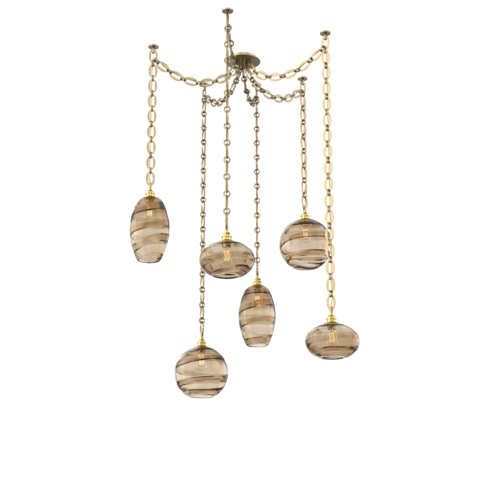 Misto Round 6pc Swag Multi-Pendant Chain