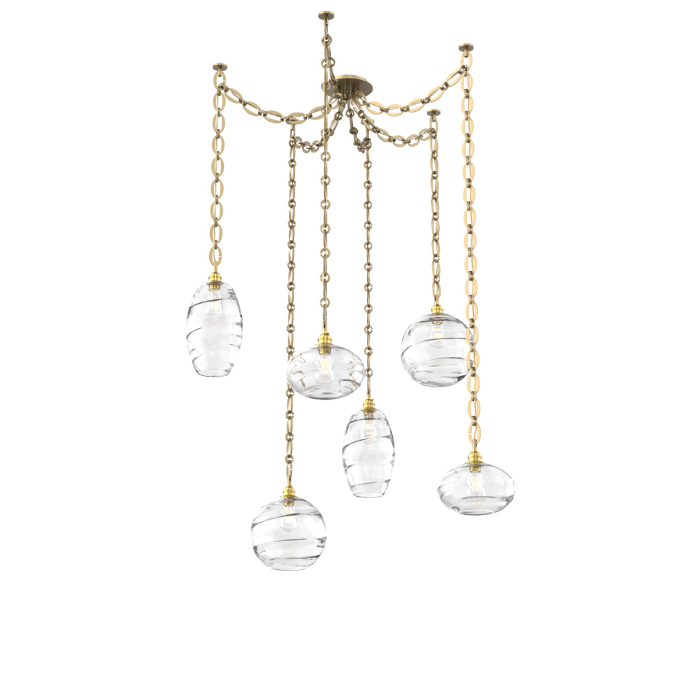 Misto Multi Light Pendant Multi Port Canopy Gilded Brass