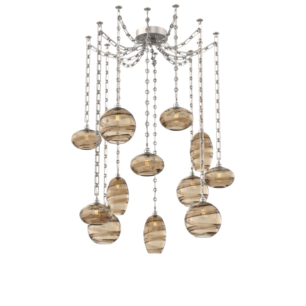 Misto Multi Light Pendant Multi Port Canopy Beige Silver