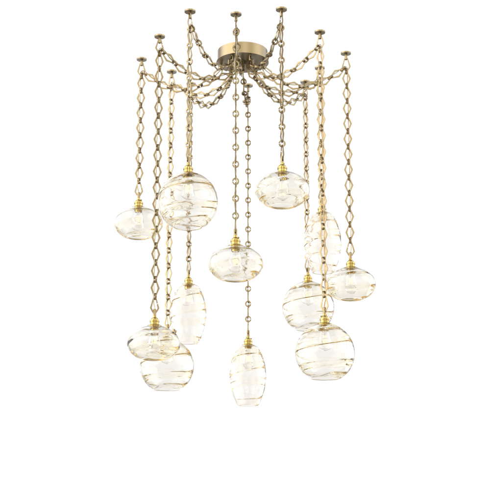 Misto Multi Light Pendant Multi Port Canopy Gilded Brass