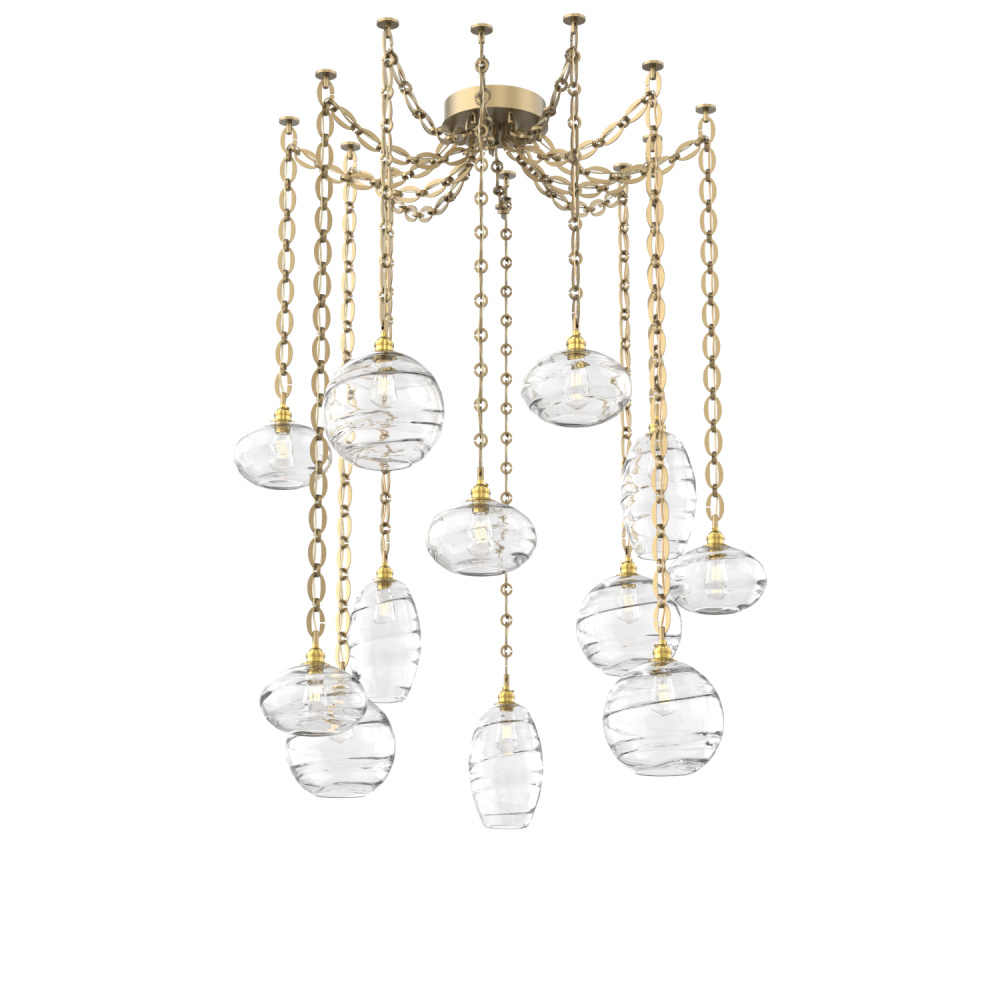 Misto Multi Light Pendant Multi Port Canopy Gilded Brass