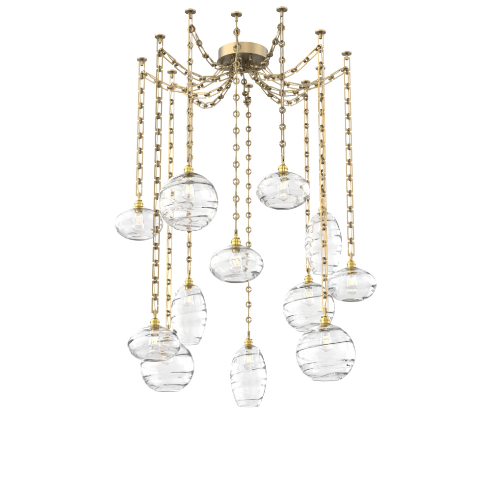 Misto Multi Light Pendant Multi Port Canopy Gilded Brass