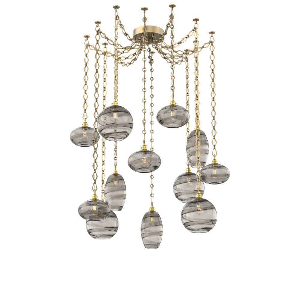 Misto Multi Light Pendant Multi Port Canopy Gilded Brass