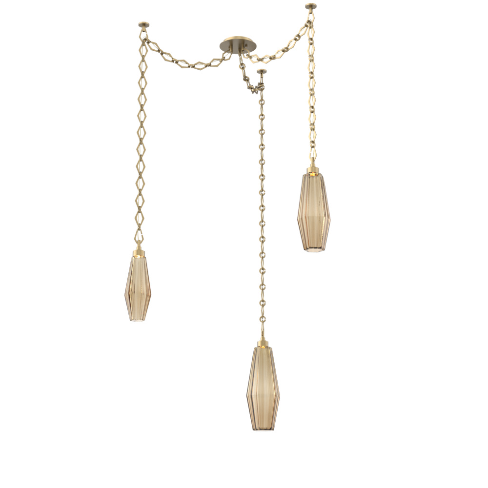 Aalto Multi Light Pendant Multi Port Canopy Gilded Brass