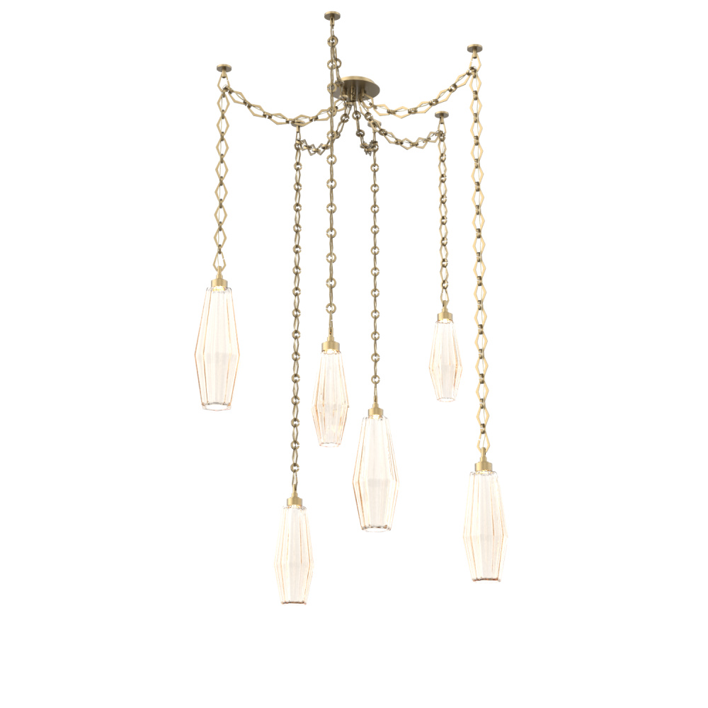 Aalto Multi Light Pendant Multi Port Canopy Gilded Brass