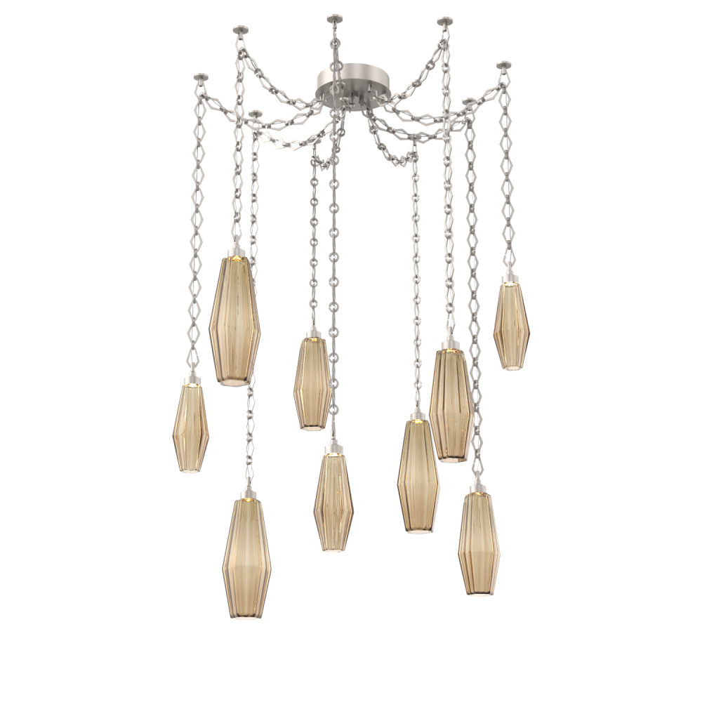 Aalto Multi Light Pendant Multi Port Canopy Beige Silver