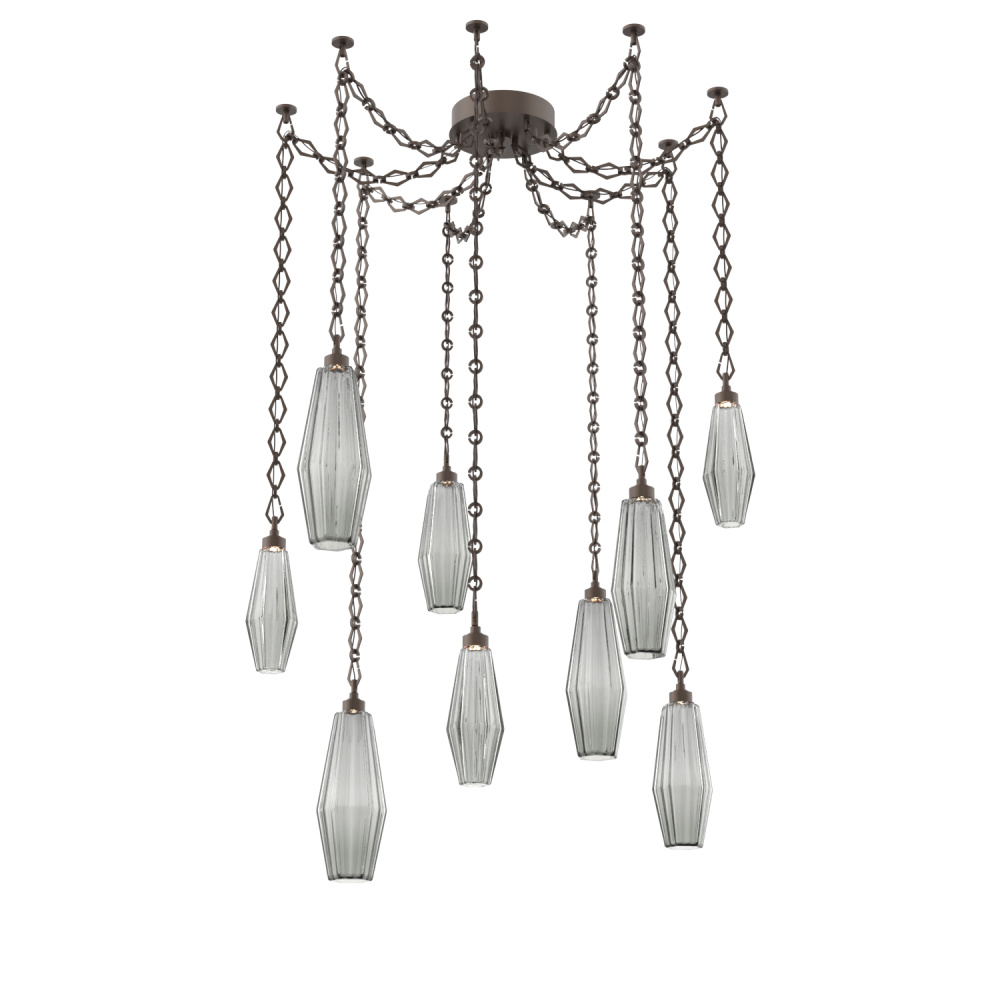 Aalto Multi Light Pendant Multi Port Canopy Flat Bronze