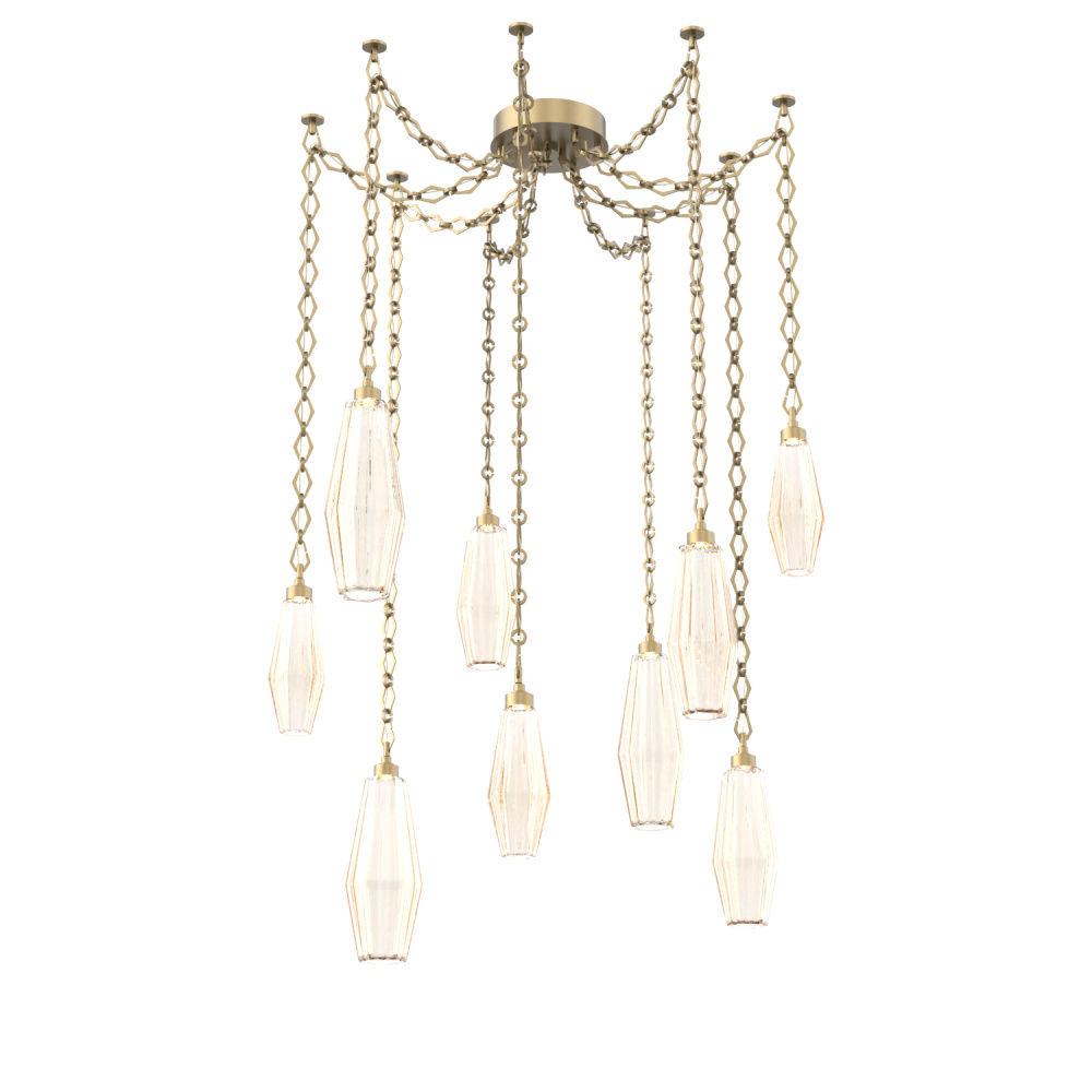 Aalto Multi Light Pendant Multi Port Canopy Gilded Brass