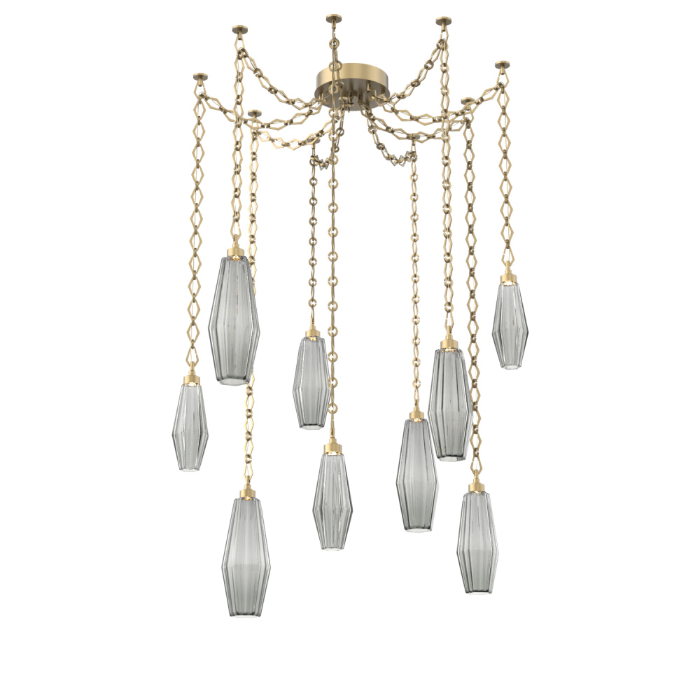 Aalto Multi Light Pendant Multi Port Canopy Gilded Brass