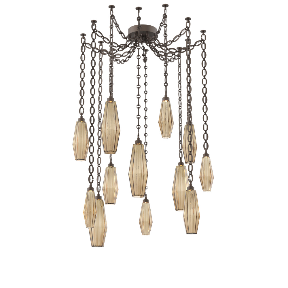 Aalto Multi Light Pendant Multi Port Canopy Flat Bronze