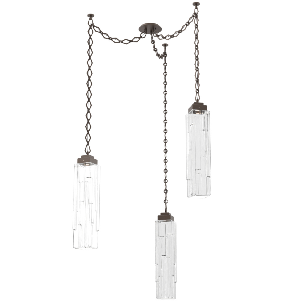 Ledgestone Multi Light Pendant Multi Port Canopy Flat Bronze