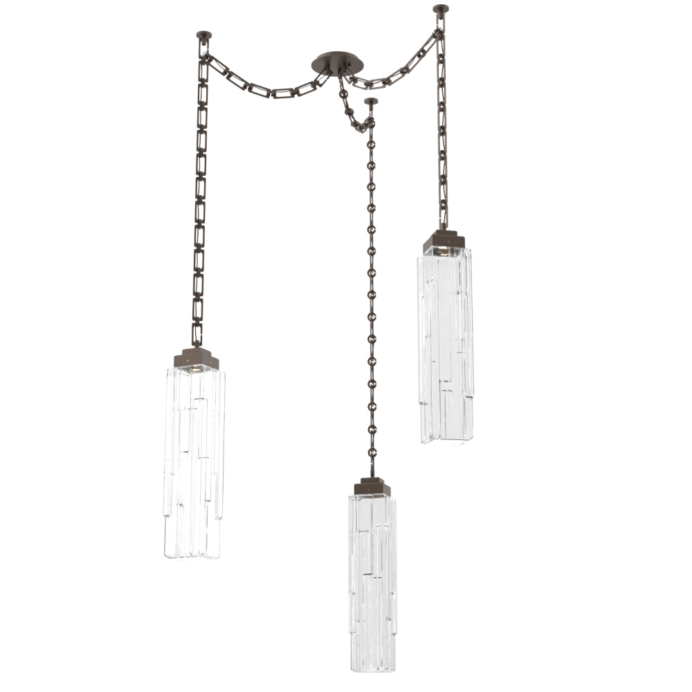 Ledgestone Multi Light Pendant Multi Port Canopy Flat Bronze