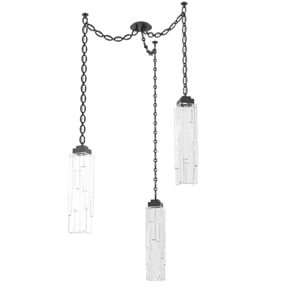 Ledgestone Multi Light Pendant Multi Port Canopy Matte Black