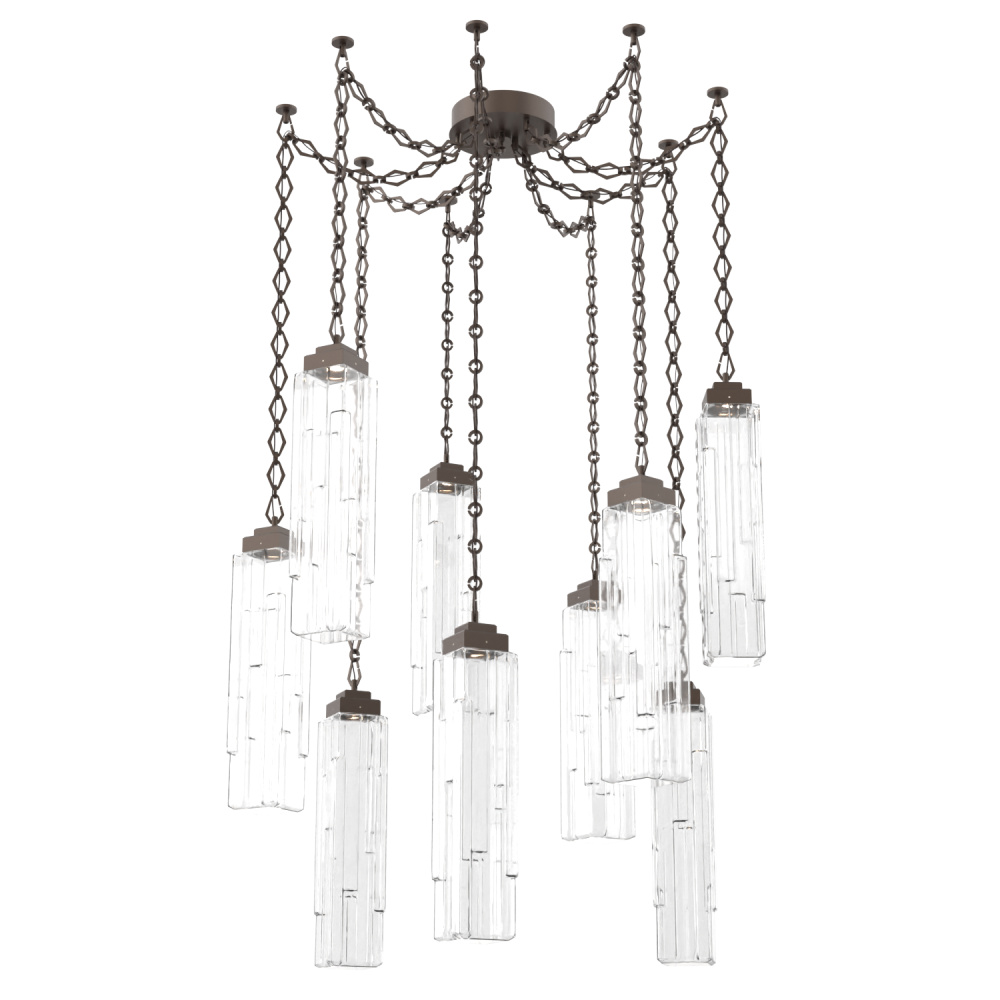 Ledgestone Multi Light Pendant Multi Port Canopy Flat Bronze