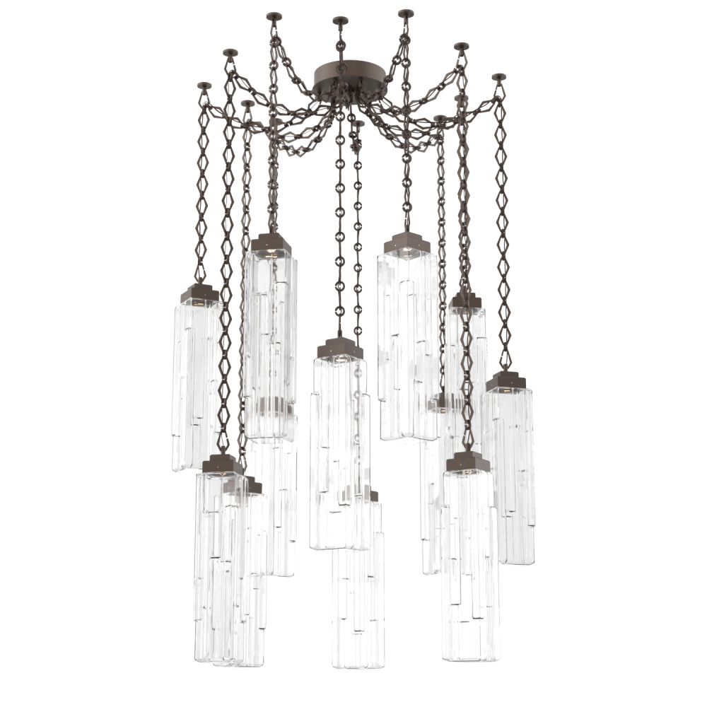 Ledgestone Round Chain 12pc Swag Multi-Pendant