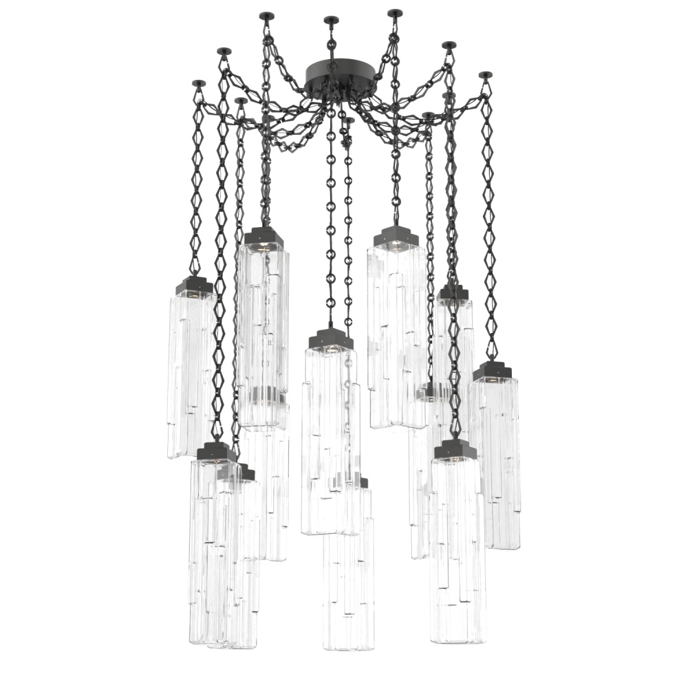 Ledgestone Multi Light Pendant Multi Port Canopy Matte Black