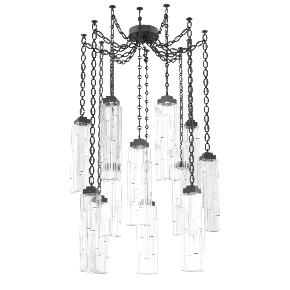 Ledgestone Multi Light Pendant Multi Port Canopy Matte Black