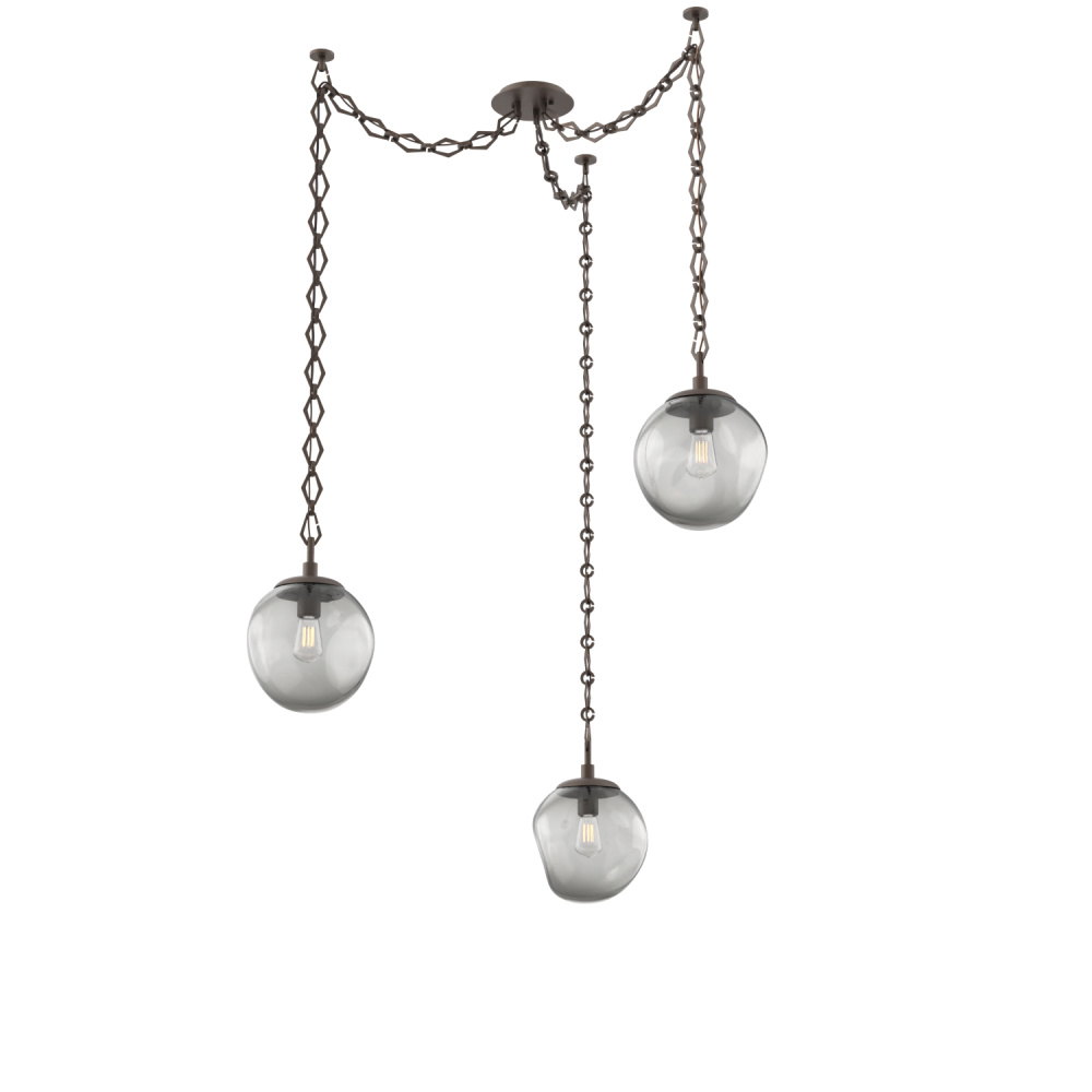 Aster Bulb Multi Light Pendant Multi Port Canopy Flat Bronze