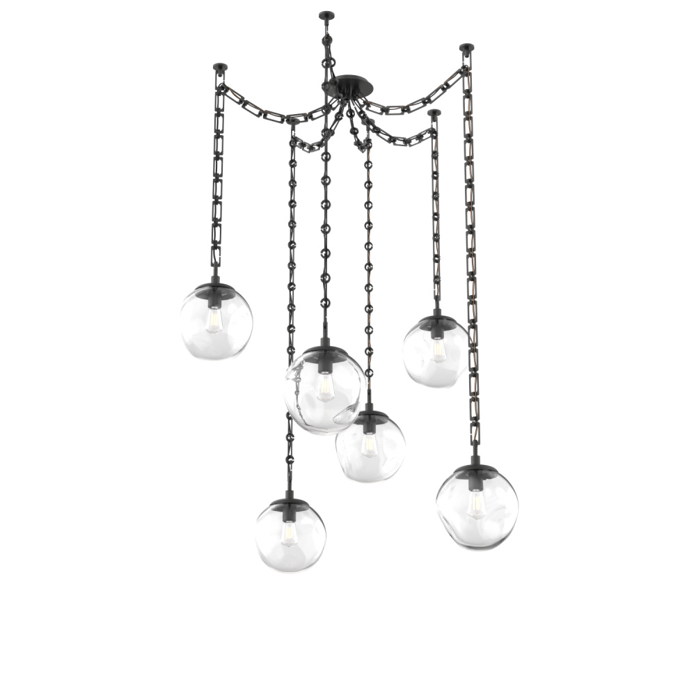 Aster Bulb Multi Light Pendant Multi Port Canopy Matte Black