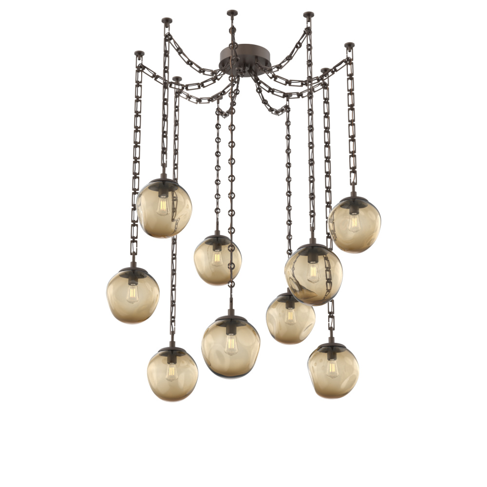 Aster Bulb Multi Light Pendant Multi Port Canopy Flat Bronze