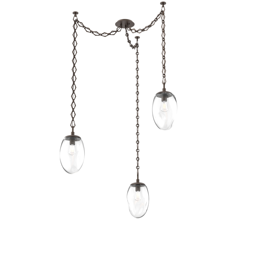 Meteo Round 3pc Swag Multi-Pendant Chain (Bulb)