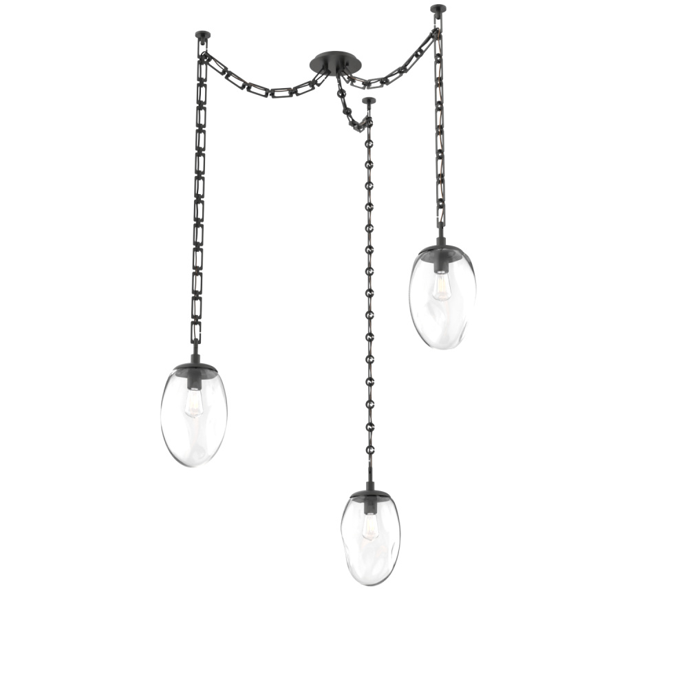 Meteo Round 3pc Swag Multi-Pendant Chain (Bulb)