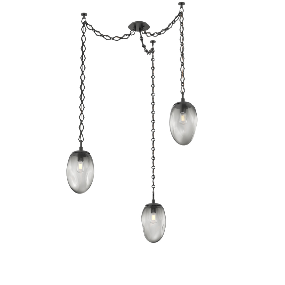 Meteo Round 3pc Swag Multi-Pendant Chain (Bulb)