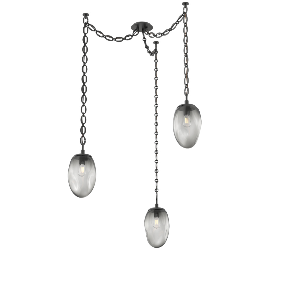 Meteo Round 3pc Swag Multi-Pendant Chain (Bulb)