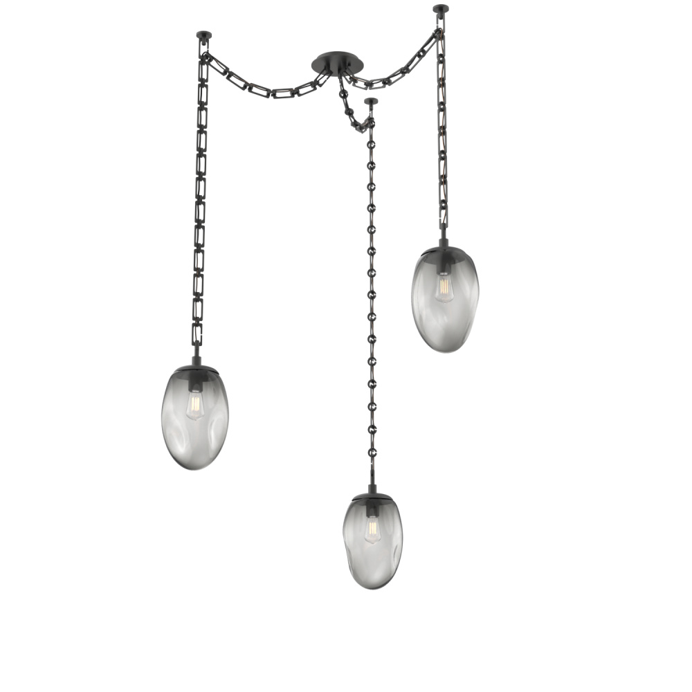 Meteo Round 3pc Swag Multi-Pendant Chain (Bulb)