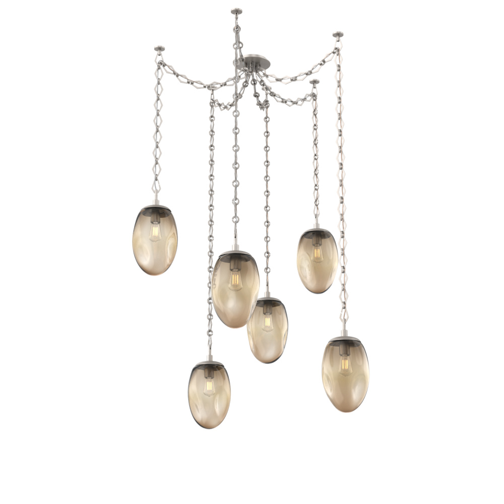 Meteo Round 6pc Swag Multi-Pendant Chain (Bulb)