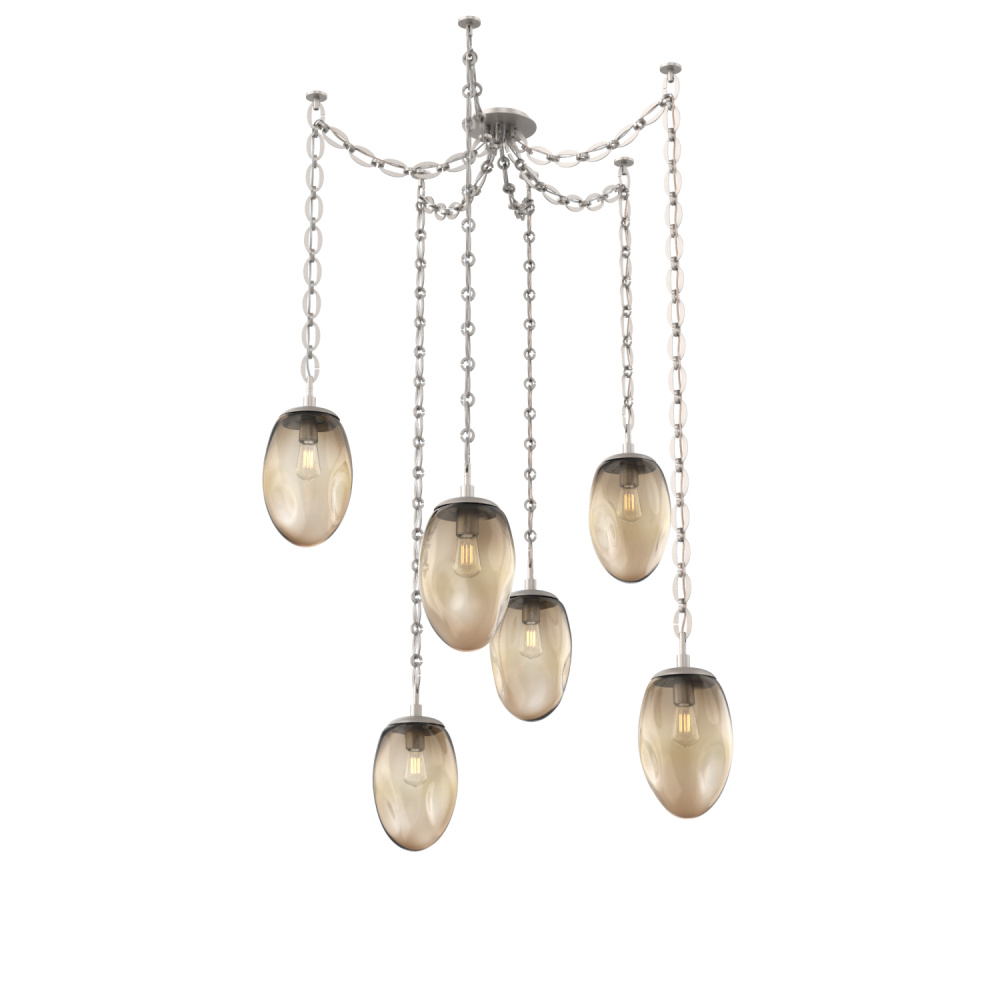 Meteo Round 6pc Swag Multi-Pendant Chain (Bulb)