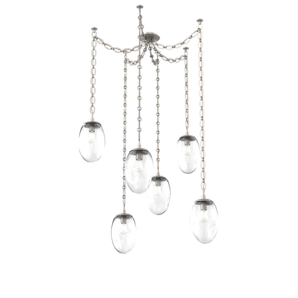 Meteo Round 6pc Swag Multi-Pendant Chain (Bulb)