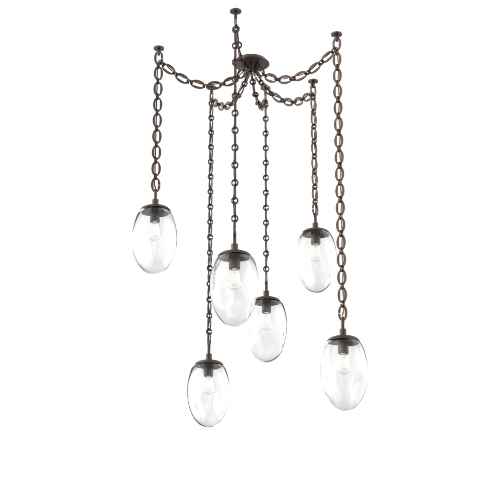Meteo Round 6pc Swag Multi-Pendant Chain (Bulb)