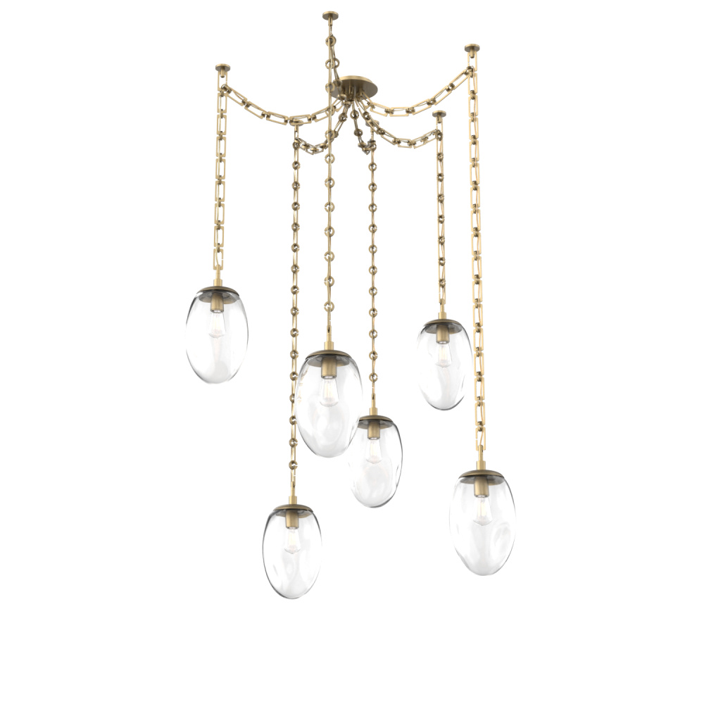 Meteo Round 6pc Swag Multi-Pendant Chain (Bulb)