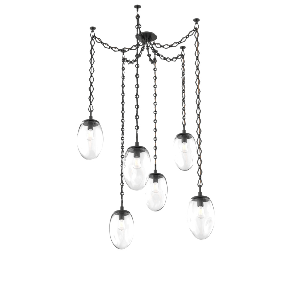 Meteo Round 6pc Swag Multi-Pendant Chain (Bulb)