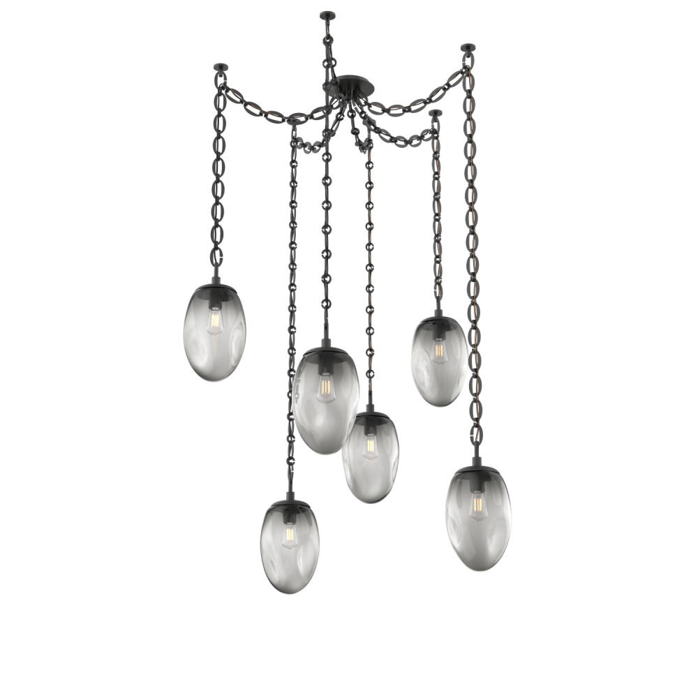 Meteo Round 6pc Swag Multi-Pendant Chain (Bulb)