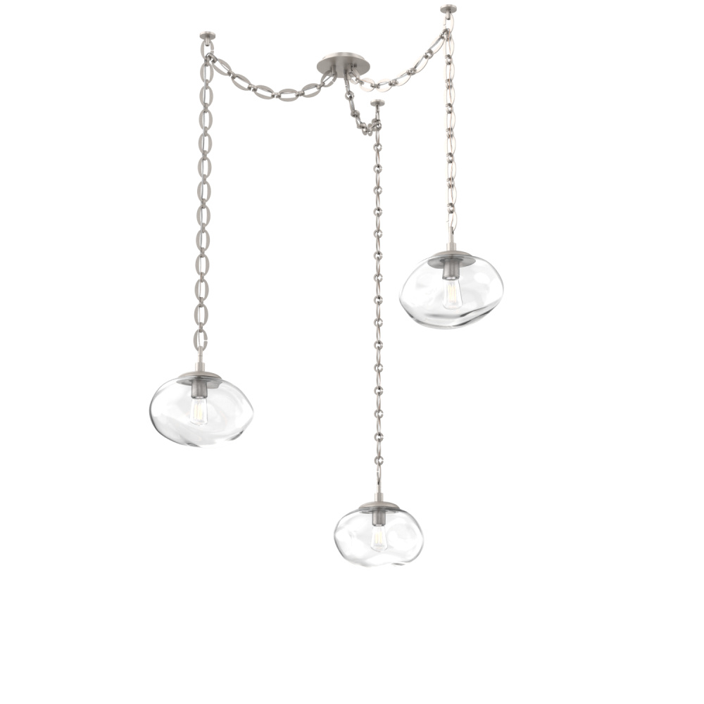 Nova Bulb Multi Light Pendant Multi Port Canopy Beige Silver