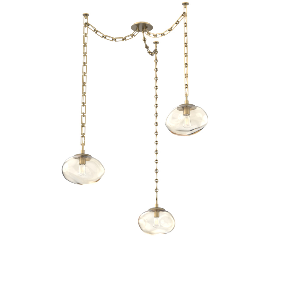 Nova Bulb Multi Light Pendant Multi Port Canopy Gilded Brass
