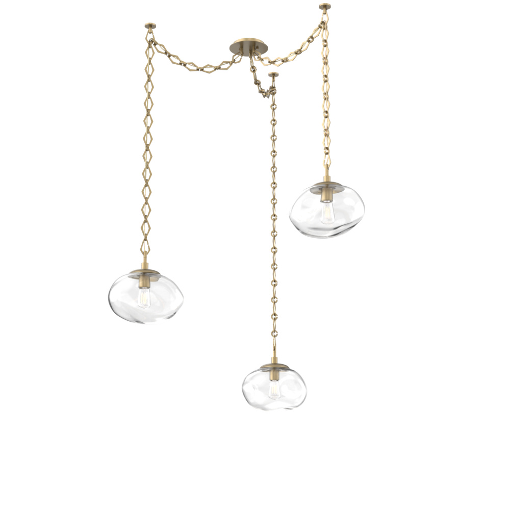 Nova Bulb Multi Light Pendant Multi Port Canopy Gilded Brass