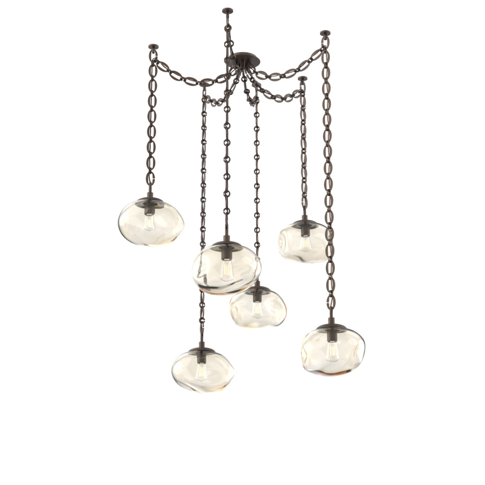 Nova Bulb Multi Light Pendant Multi Port Canopy Flat Bronze
