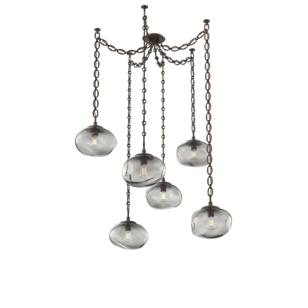 Nova Bulb Multi Light Pendant Multi Port Canopy Flat Bronze