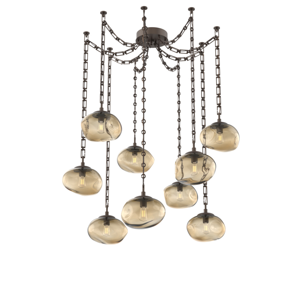 Nova Bulb Multi Light Pendant Multi Port Canopy Flat Bronze
