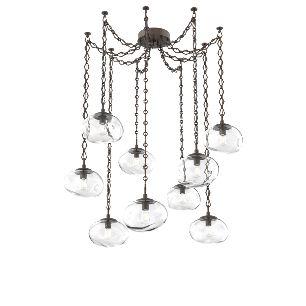 Nova Bulb Multi Light Pendant Multi Port Canopy Flat Bronze