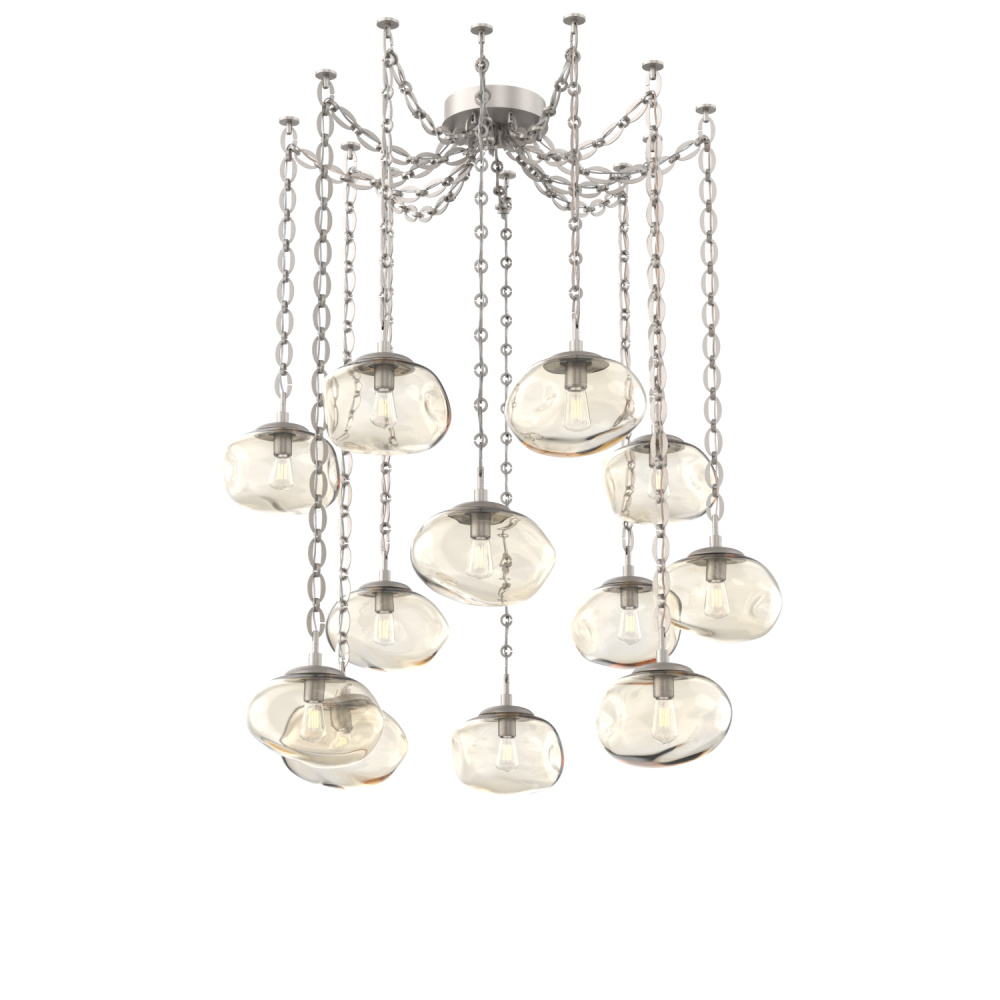 Nova Bulb Multi Light Pendant Multi Port Canopy Beige Silver