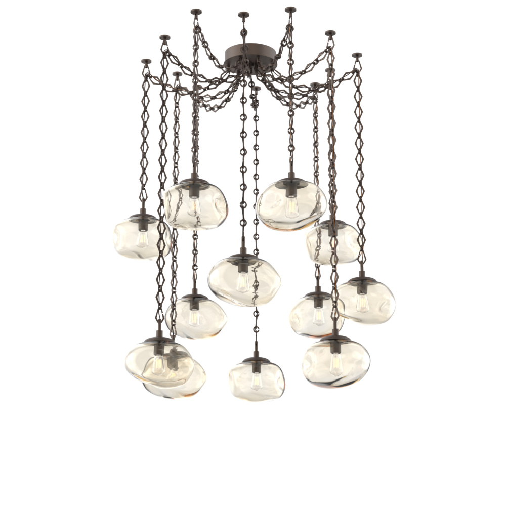 Nova Bulb Multi Light Pendant Multi Port Canopy Flat Bronze