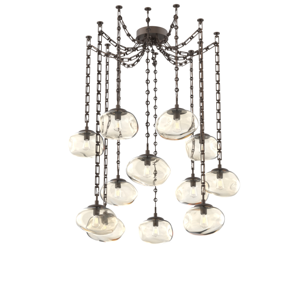 Nova Bulb Multi Light Pendant Multi Port Canopy Flat Bronze