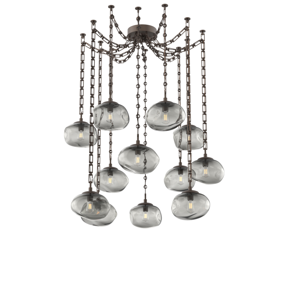 Nova Bulb Multi Light Pendant Multi Port Canopy Flat Bronze
